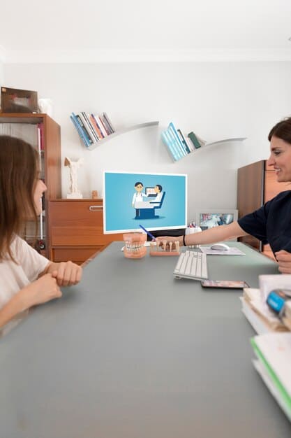 A virtual classroom setting where remote students are learning interactively. Each student is represented by an avatar and is engaged in a simulation. A virtual instructor guides the lesson on a virtual whiteboard. This illustrates the potential of VR for collaborative and engaging education.