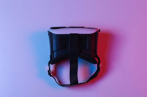 Close-up of a VR headset with adjustable settings for visual impairments, such as colorblind mode and text magnification.