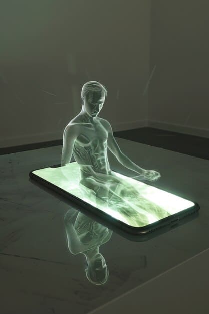 A conceptual image illustrating the integration of AR technology with a smartphone, highlighting the sensors, cameras, and processing power that enable AR gaming. The image should convey a sense of technological sophistication.