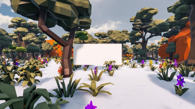 A screenshot of an AR art installation in a US city park, showing animated flowers and butterflies overlaid on the existing trees and plants. A family is seen interacting with the installation, using their smartphones to view and capture the AR elements.