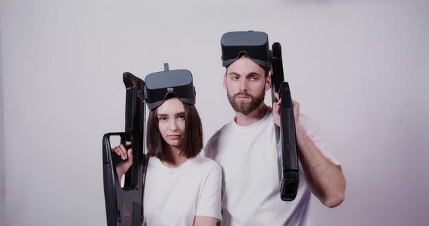 A side-by-side comparison of a VR headset and an XR headset, highlighting the differences in design, sensor placement, and overall build quality. Labels point out specific features.