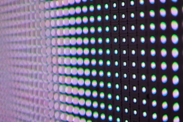 A close-up comparison of Micro-OLED and LCD displays, highlighting the pixel structure and light emission differences. The Micro-OLED display shows sharper contrast and deeper blacks, while the LCD display illustrates the backlight and color filter arrangement.