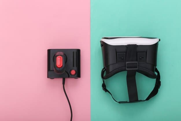 A close-up studio shot showing the various ports and connectivity features of a VR external battery pack, explaining the functionality of each port and how it contributes to powering VR devices.