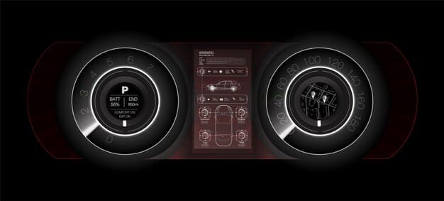 A screenshot showing a detailed heads-up display (HUD) within the cockpit of an Elite Dangerous spaceship, highlighting the various readouts and controls. Focus on the complexity and detail of the interface.