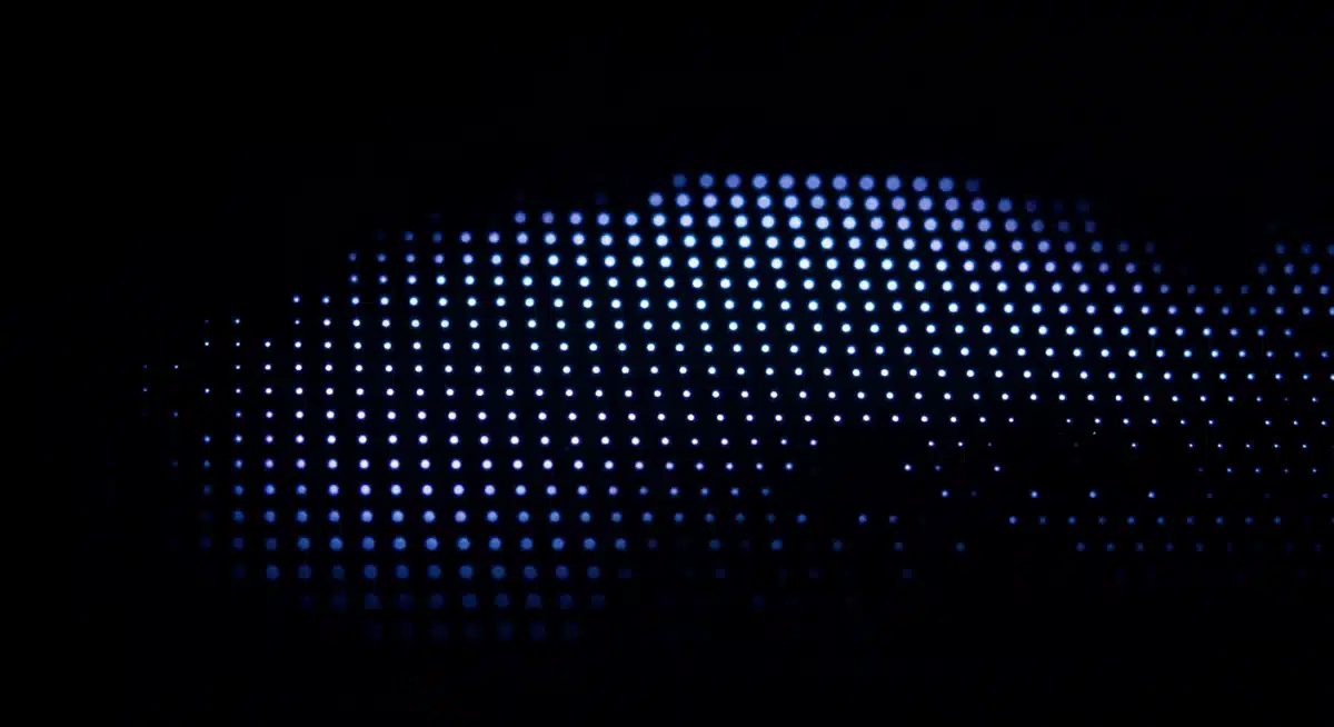 Close-up of micro-OLED display panel for VR headsets