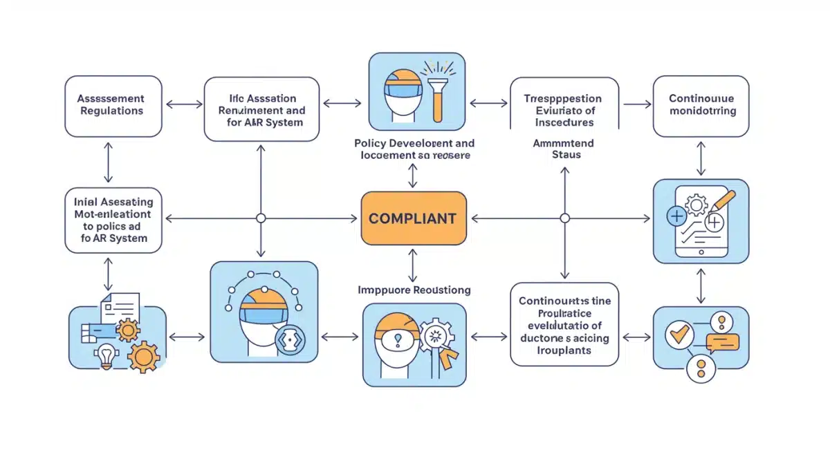 Flowchart depicting augmented reality regulatory compliance process.