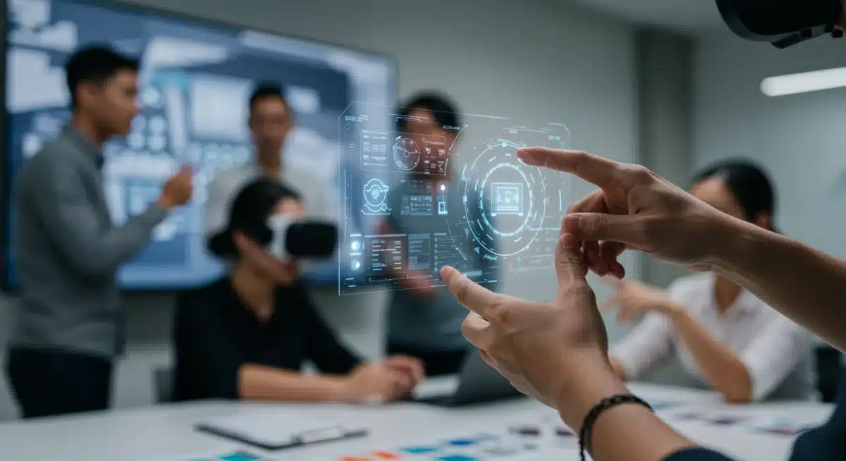 Designer interacting with virtual product prototype in VR