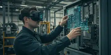 Field service technician using augmented reality for equipment repair