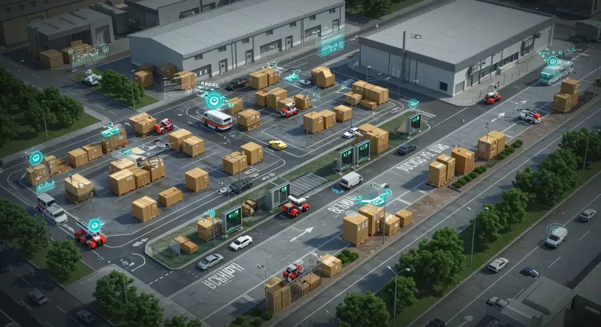 Virtual logistics hub with drones and robots for optimization