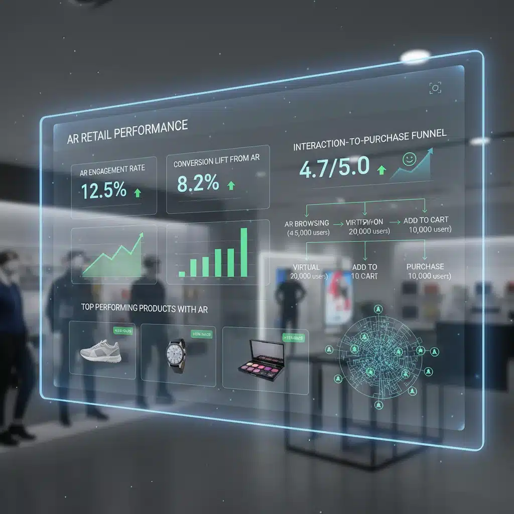 Retail analytics dashboard showing positive AR impact on sales