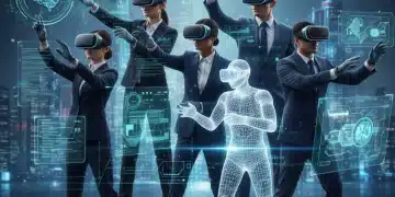 Professionals engaged in immersive VR training, demonstrating enhanced skill acquisition.