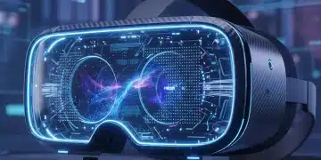Futuristic VR headset with high-resolution display and wide field of view