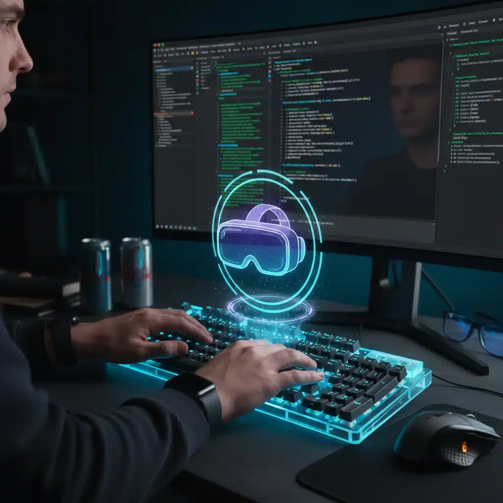 VR developer coding security measures for applications