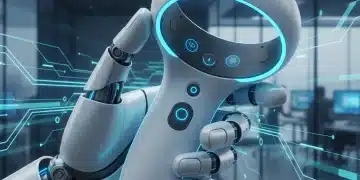 Ergonomic VR controller in a business setting, showcasing comfort and advanced features.