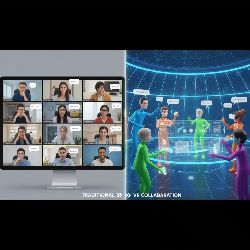 Comparison of traditional video conferencing versus VR remote collaboration engagement